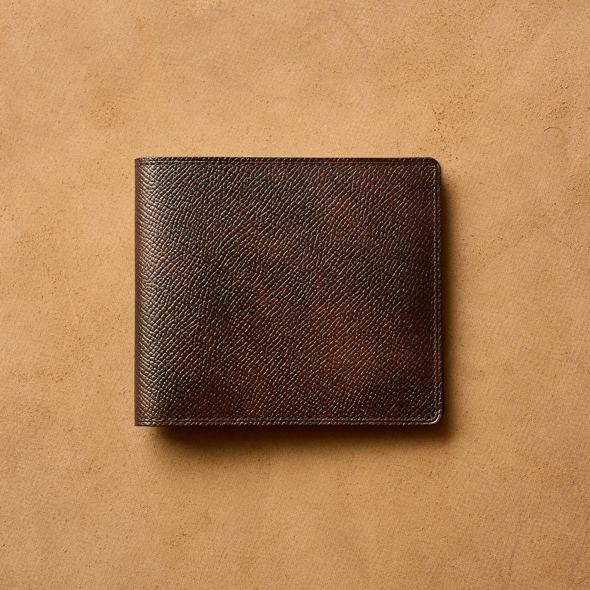 Bifold Wallet in dark brown grained calfskin