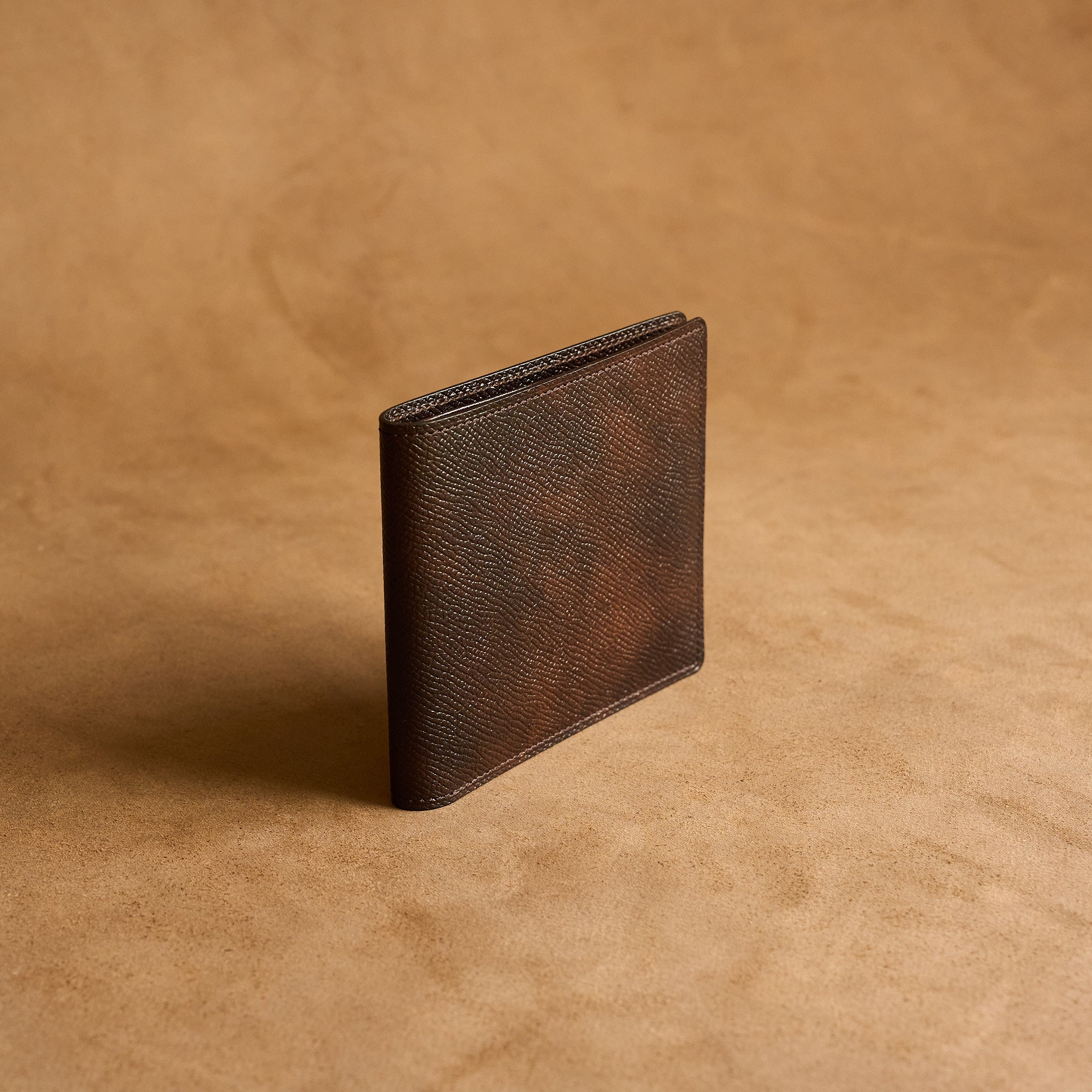 Bifold Wallet in dark brown grained calfskin